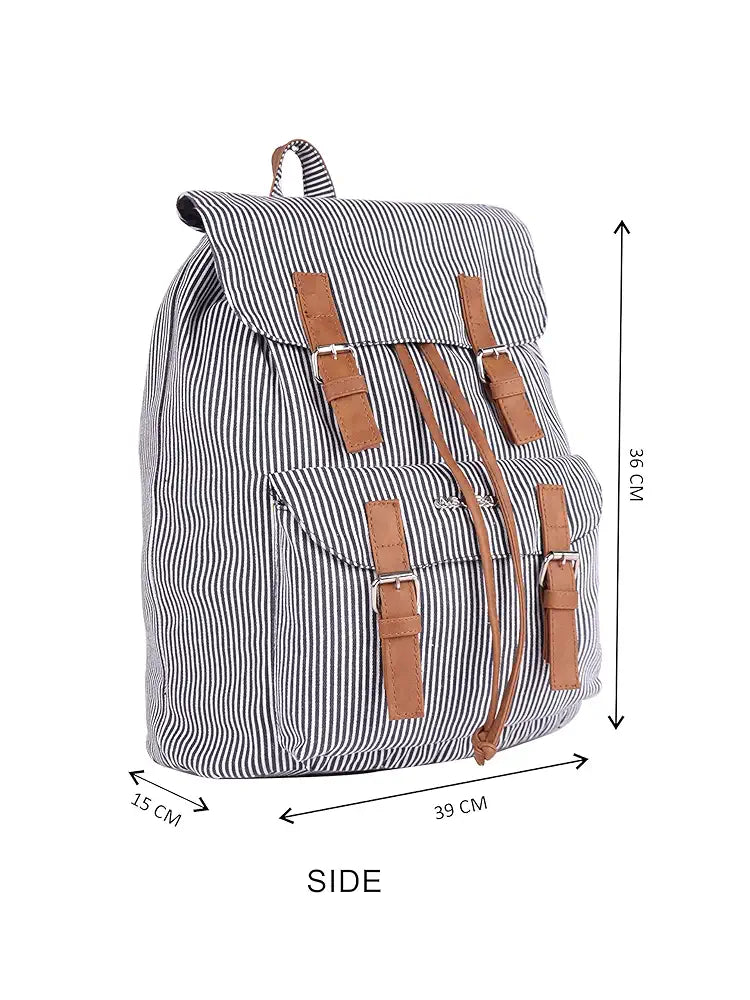 Astrid Canvas Girls Backpack Medium Size Color Grey