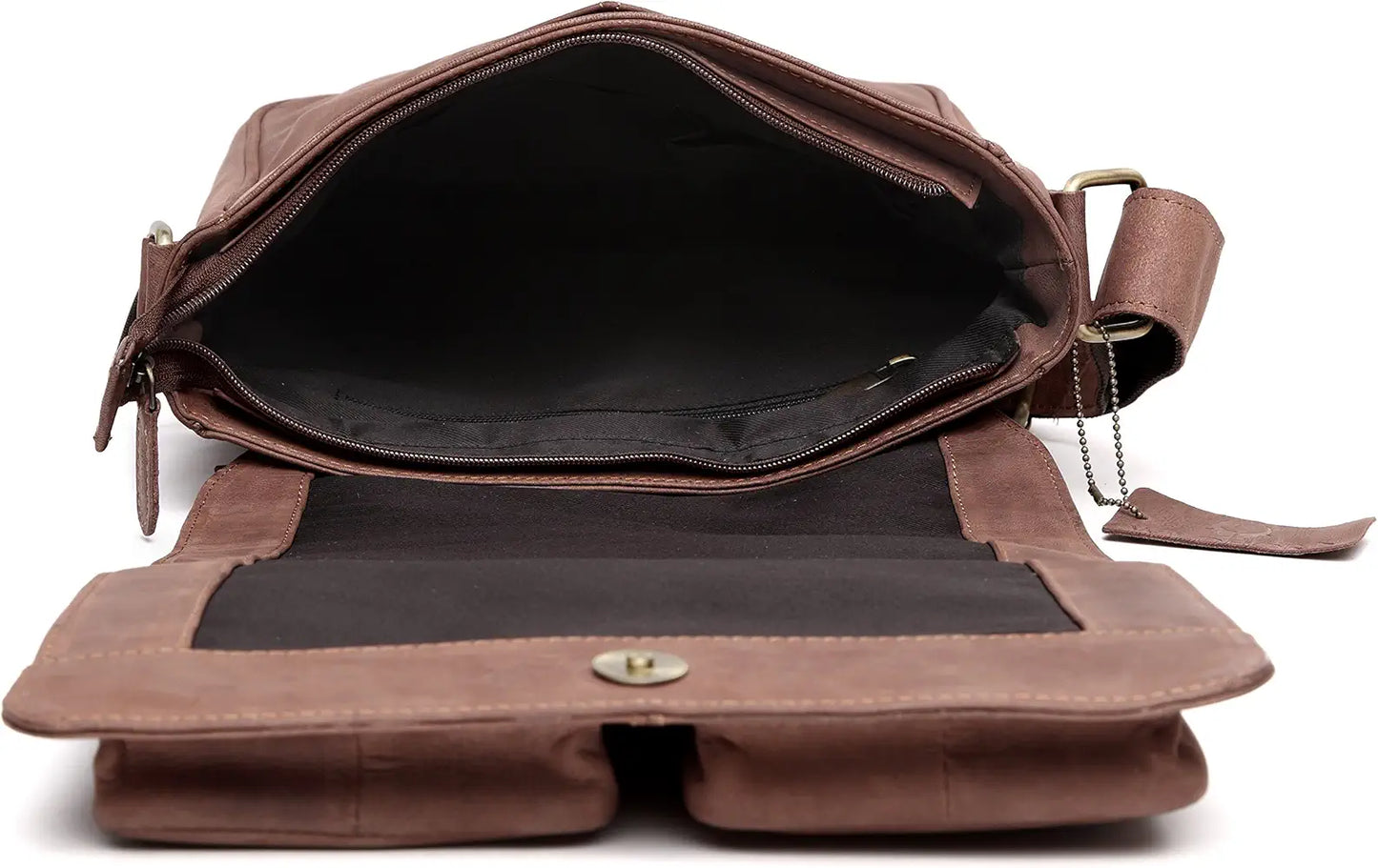WildHorn® Leather 11 inch Sling Messenger Bag for Men I Multipurpose Crossbody Bag I Travel Bag with Adjustable Strap I Utility Bag I DIMENSION : L-11 inch W-3 inch H-12 inch