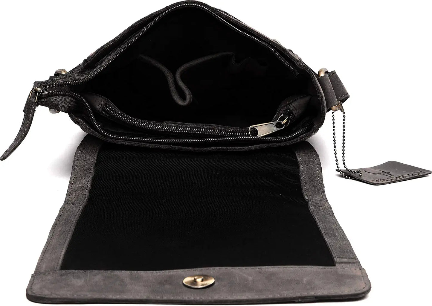 WildHorn� Leather 8.5 inch Sling Messenger Bag for Men I Multipurpose Crossbody Bag I Travel Bag with Adjustable Strap I IDIMENSION: L- 8.5inch H- 10.5inch W- 3inch