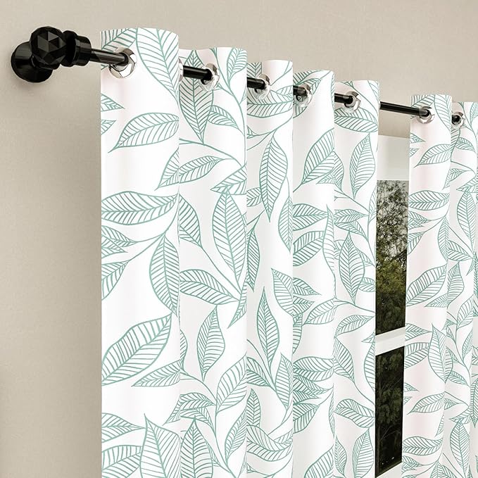 Haus & kinder Cotton Semi Sheer Curtains Set Of 2 For Bedroom Window Door Curtains (5Ft X 5Ft) | Colour Line Art Blue