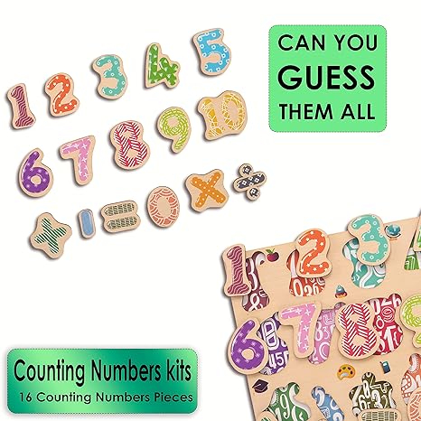 Zudo Wooden Montessori Educational Pre-School Puzzle Board Toy for Boys and Girl Wooden Numbers