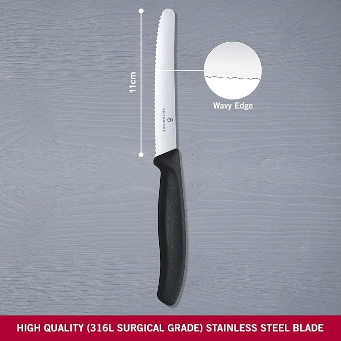 Victorinox Swiss Made Stainless Steel Swiss Classic Paring Knife 11 cm Serrated Edge 6.7833