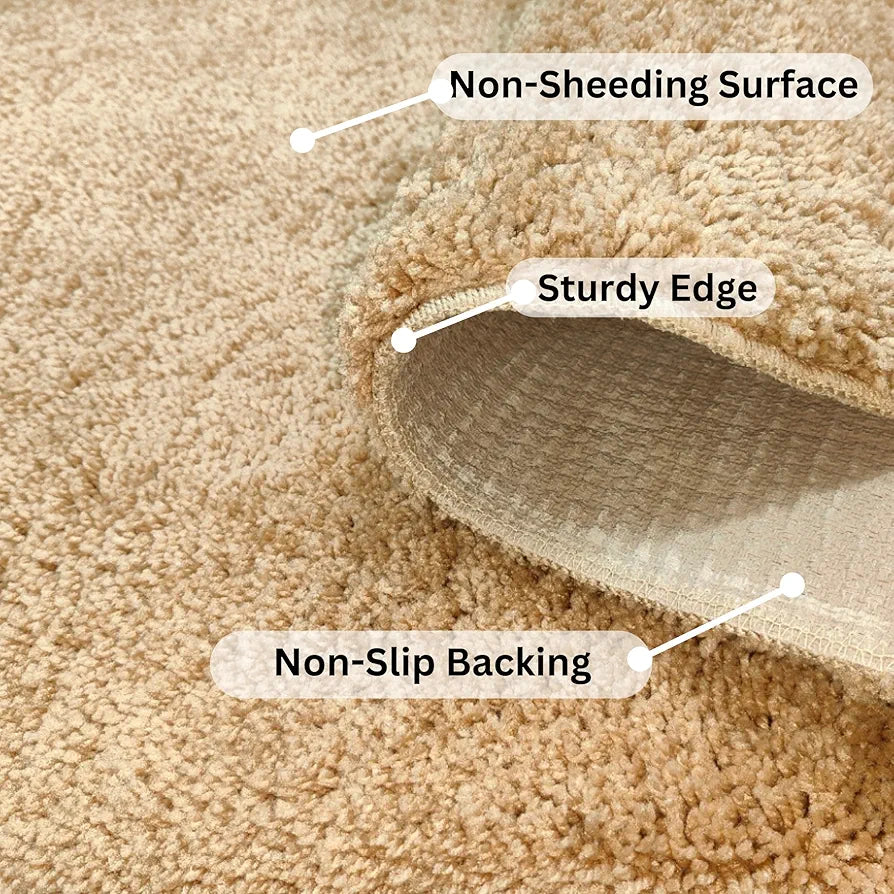 Ishro Home Premium Fuzzy Shag Carpet For Hall Rugs For Living Room Carpets For Living Room Colour Beige 3x5 Fts