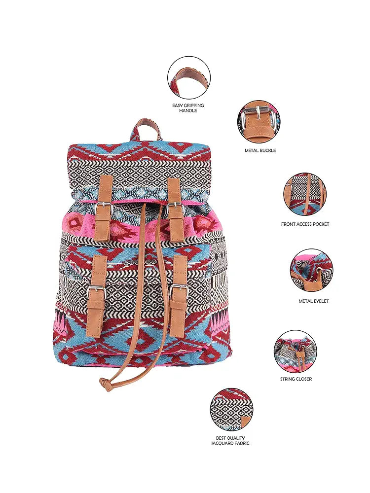 Astrid Canvas Girls Backpack Medium Size Colour: Multicolour