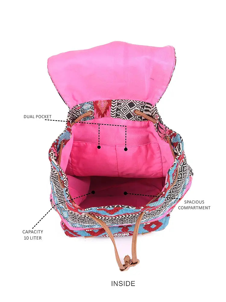 Astrid Canvas Girls Backpack Medium Size Colour: Multicolour