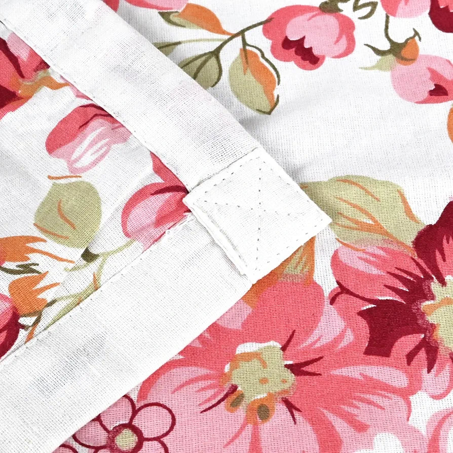 Divine Casa Floret 100% Cotton Double Dohar 120 GSM Soft & Lightweight Throw Blanket Colour Rosy Retreat