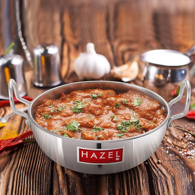 Hazel Aluminium Kadai for Cooking 6000 ml with 4 mm Kadhai Aluminium Big Size Multipurpose