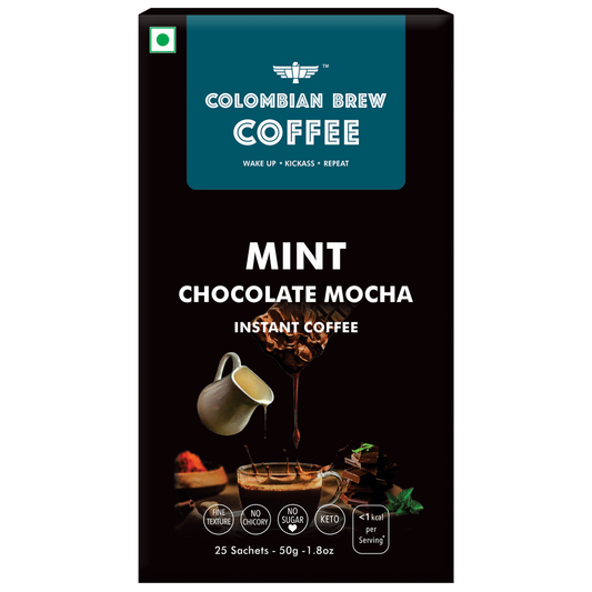 Colombian Brew Mint Chocolate Mocha Instant Coffee, No Sugar Vegan, 50g
