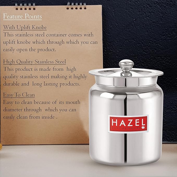 Hazel Stainless Steel Oil And Ghee Container For Kitchen 400 Ml Container