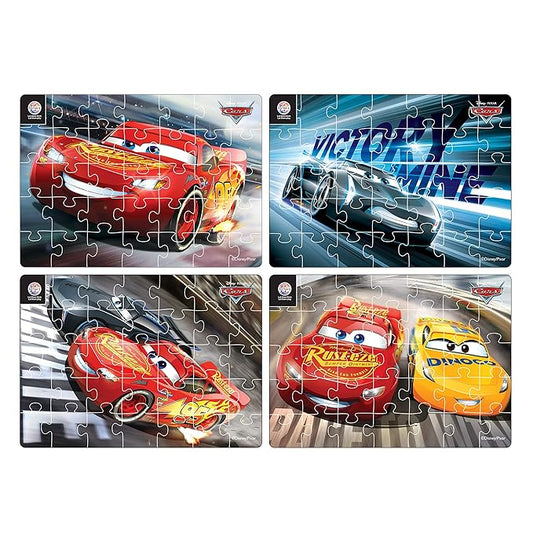 Ratna's 4 in 1 Disney Jigsaw Puzzle 140 Pieces for Kids | 4 Jigsaw Puzzles 35 Pieces Each | Cars