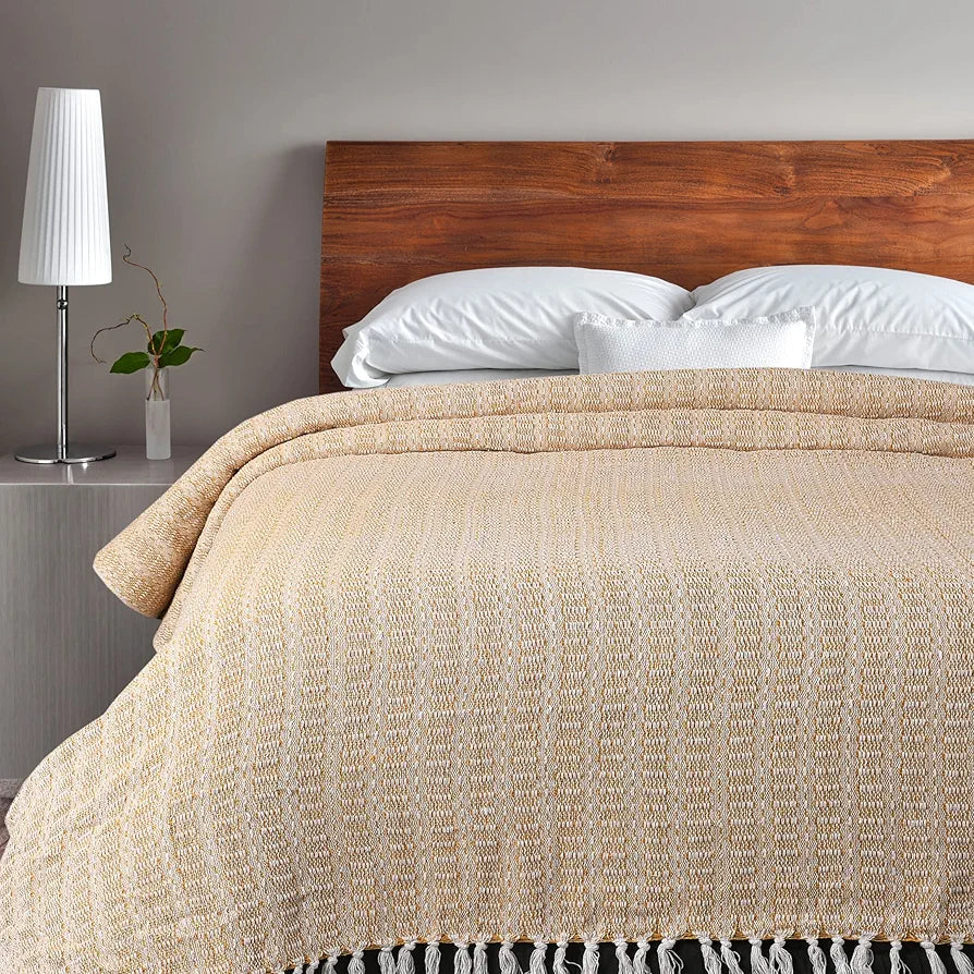 Sashaa World Striped Super Soft & Breathable Throw Blanket Colour Yellow