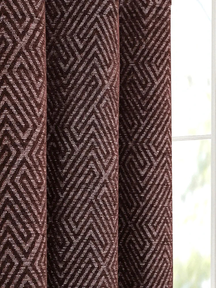 Saral Home Pacman Chenille Blackout Door Curtains 1pc Brown