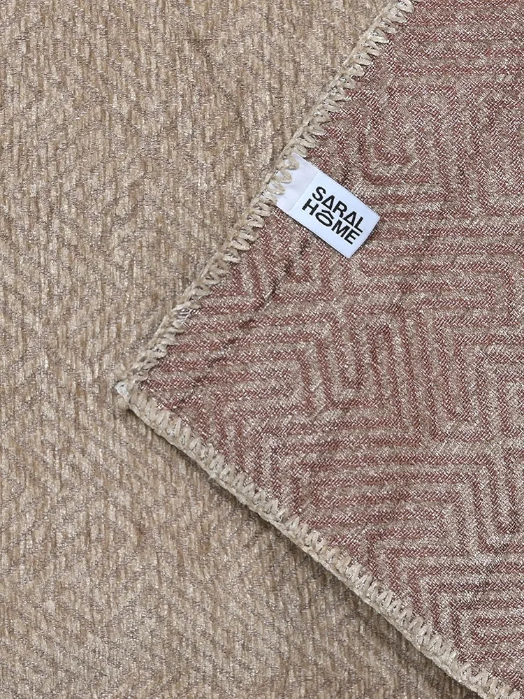 Saral Home Easy Living Chenille 3 Seater Sofa Cover Throw Beige