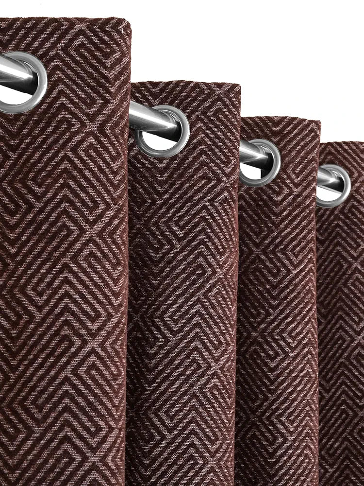 Saral Home Pacman Chenille Blackout Door Curtains 1pc Brown
