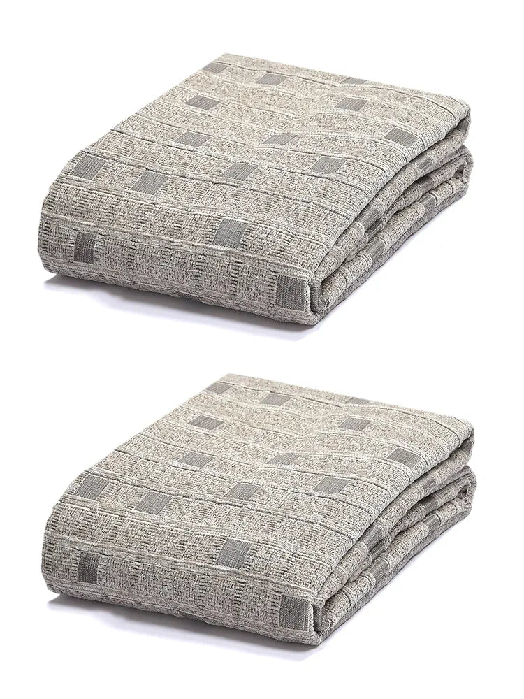 Saral Home Soft Viscose Chenille Geometric Pattern Covers Beige
