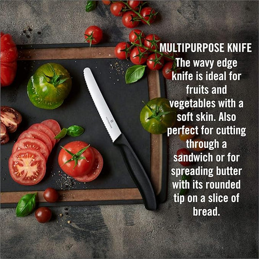Victorinox Swiss Made Stainless Steel Swiss Classic Paring Knife 11 cm Serrated Edge 6.7833