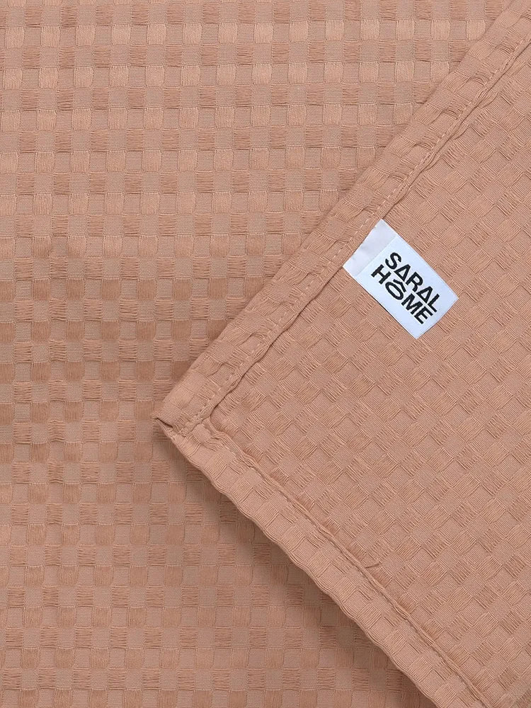 Saral Home Beige 100% Cotton Unique Waffle Design Colour Beige