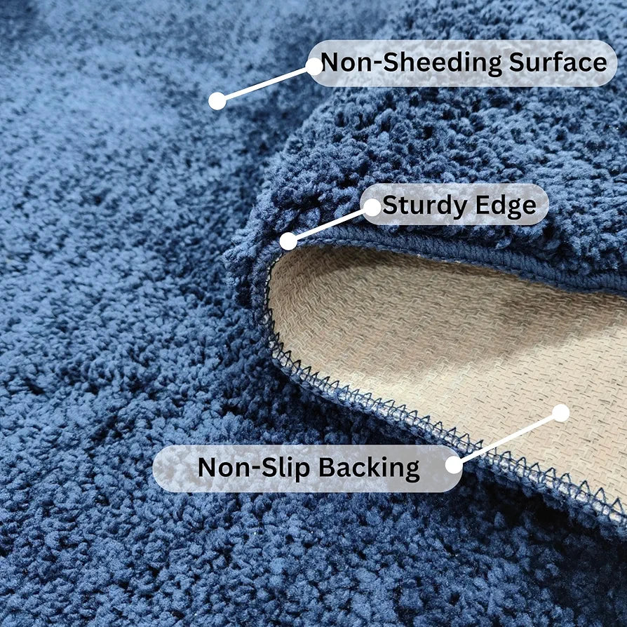 Ishro Home Premium Fuzzy Shag Carpet For Hall Rugs For Living Room Carpets For Living Room Colour Blue 3x5 Fts