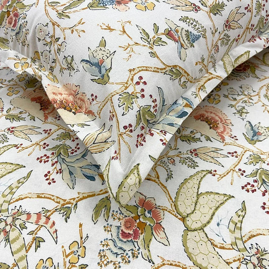 Sajavat Home 100% Pure Cotton King Size Printed Bedsheet Set with 2 Pillow Covers Colour Mustard Yellow