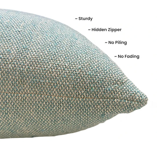 Sajavat Home Cotton Cushion Cover Colour Beige & Sky Blue