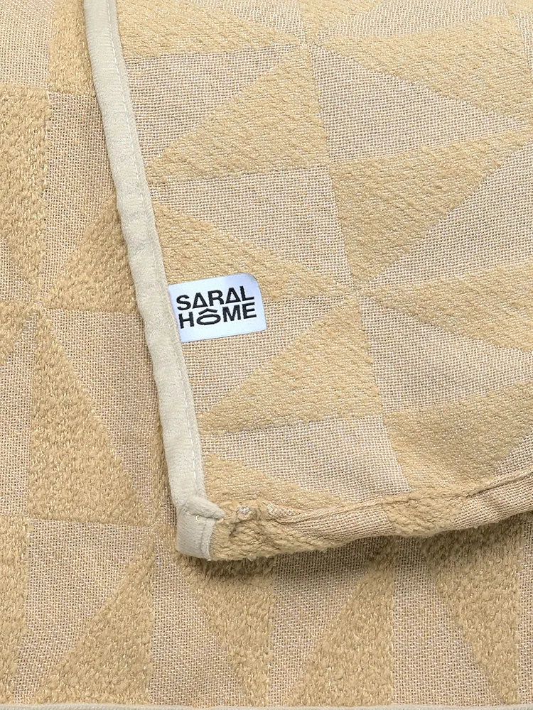 Saral Home Soft Microfiber 3 Seater Sofa Cover Throw Colour Beige