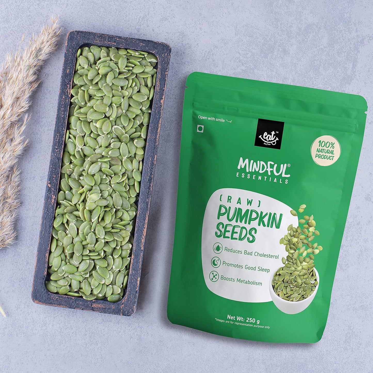 Eat Anytime Mindful Raw Pumpkin Seeds for Eat - 250 gms