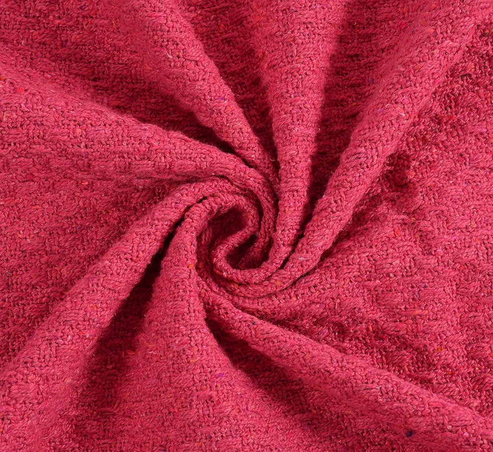 Sashaa World Vibrant Pink Cotton Throw Colour Vibrant Pink