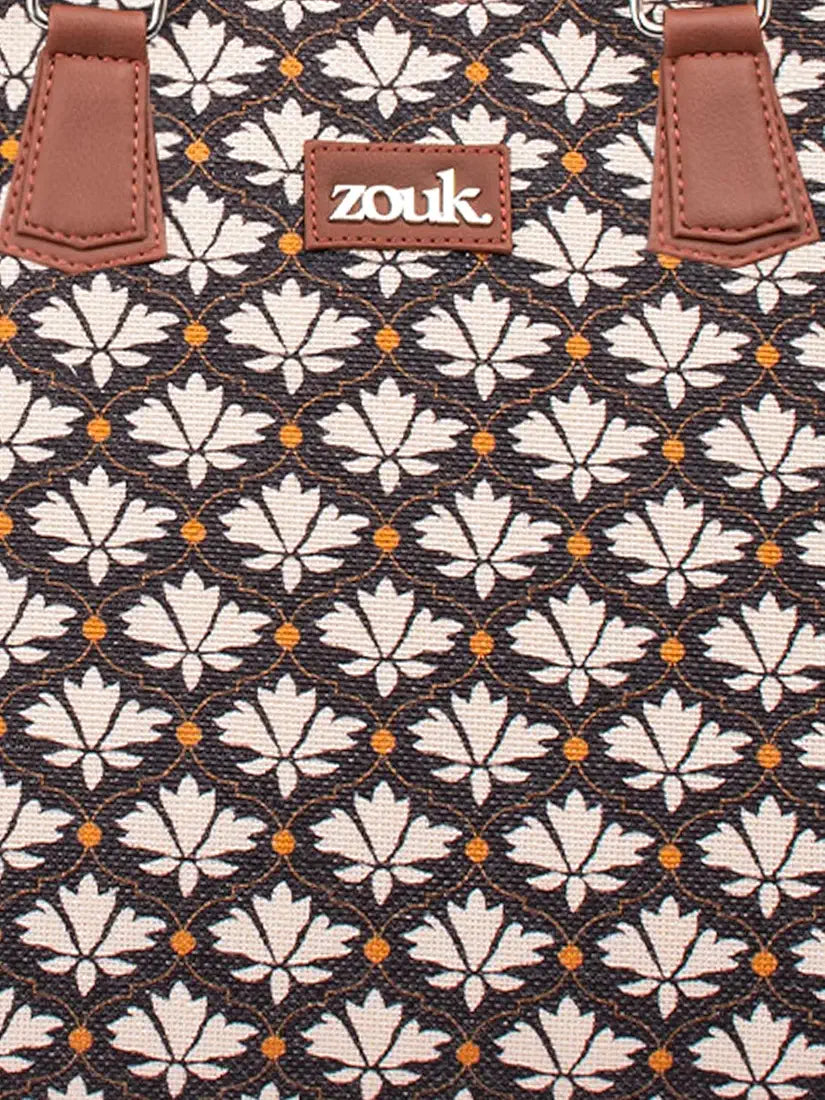 Zouk Women's Getaway Handbag Jute & Leather Handcrafted Tote Bag