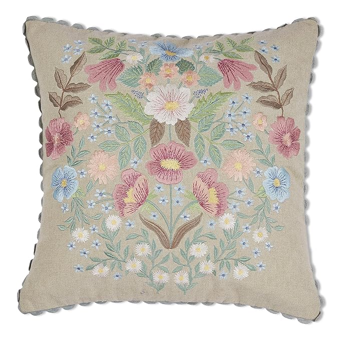Haus & kinder Decorative Embroidered Cushion Cover | Colour Medallion buta