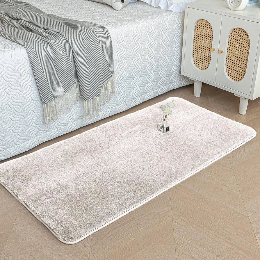 Luxe Home International Rectangular Bath Mat Super Soft Anti Skid Rabbit Fur Bathroom Mats Rug Colour Skin