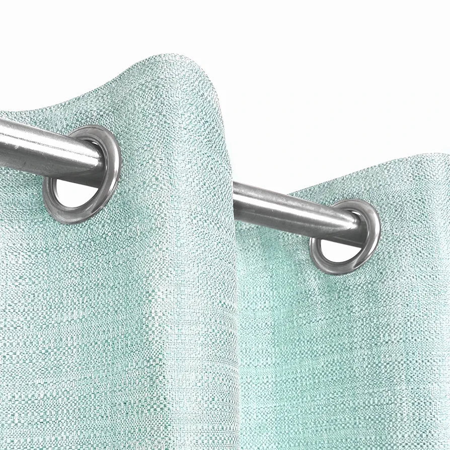 Divine Casa Textured Window Curtain 5 Feet Cameo Colour Green Soft Polyester Panel with Metal Eyelets for Home Decor (Pack of 1)