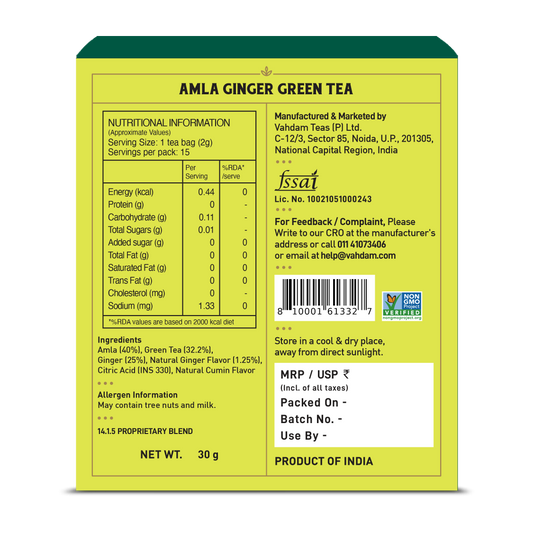 Amla Ginger Green Tea - 15 Count
