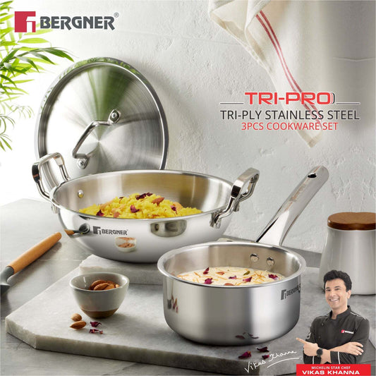Bergner Tripro Tri-Ply Stainless Steel 5 Pcs Cookware Set (BGIN-1397)