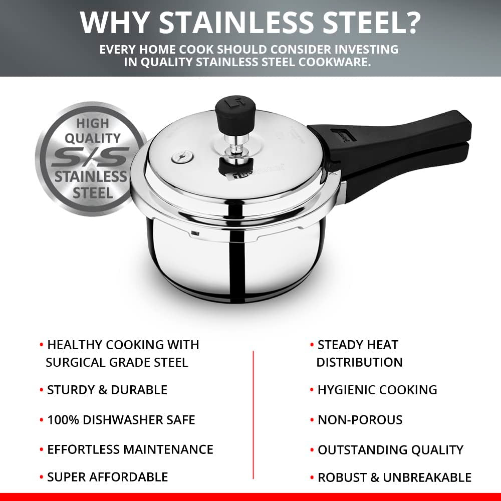 Bergner Sorento Stainless Steel Inner Lid Pressure Cooker 5L (BGIN-1852)
