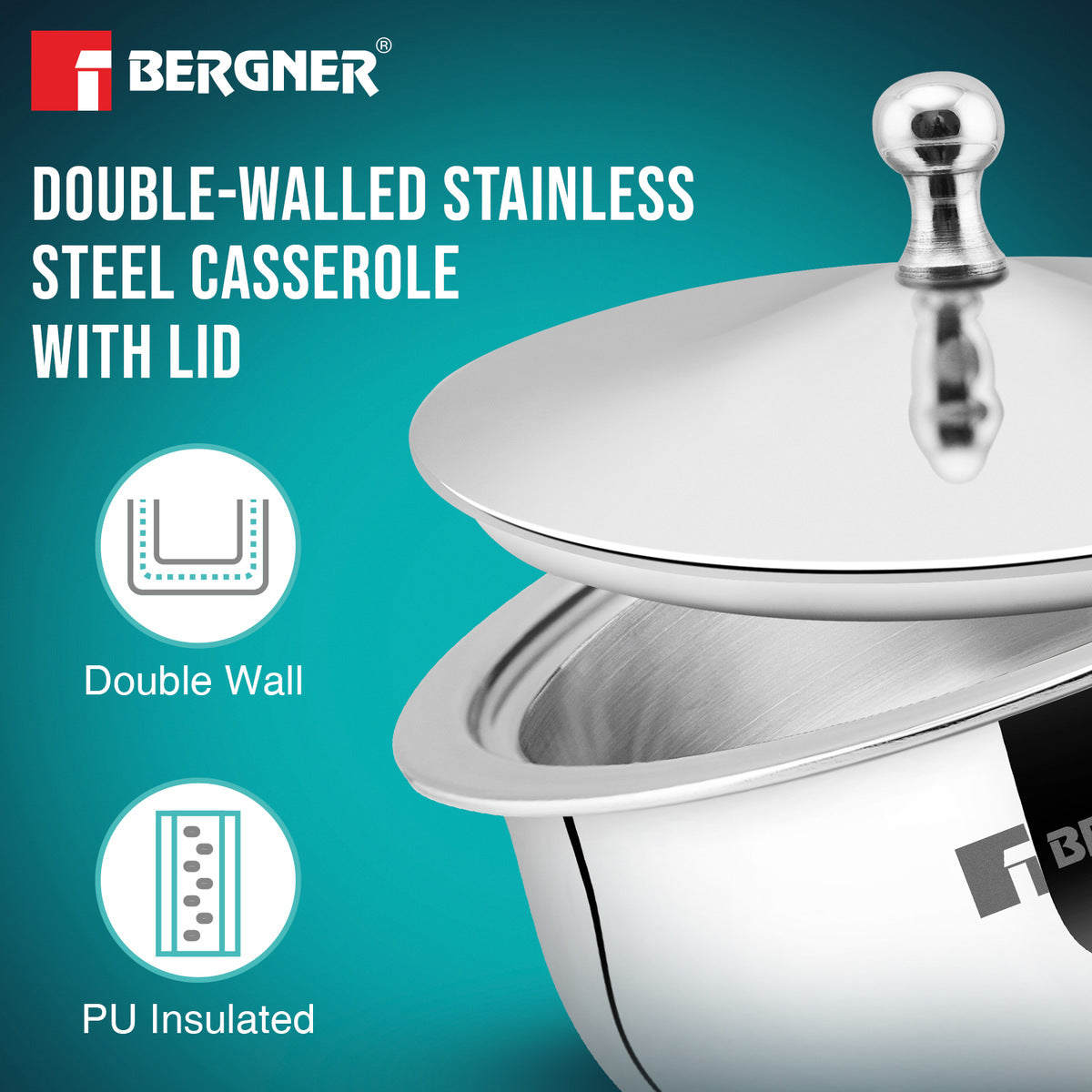 Bergner Vienna Stainless Steel 26cm Hot Pot (BGIN-9239)