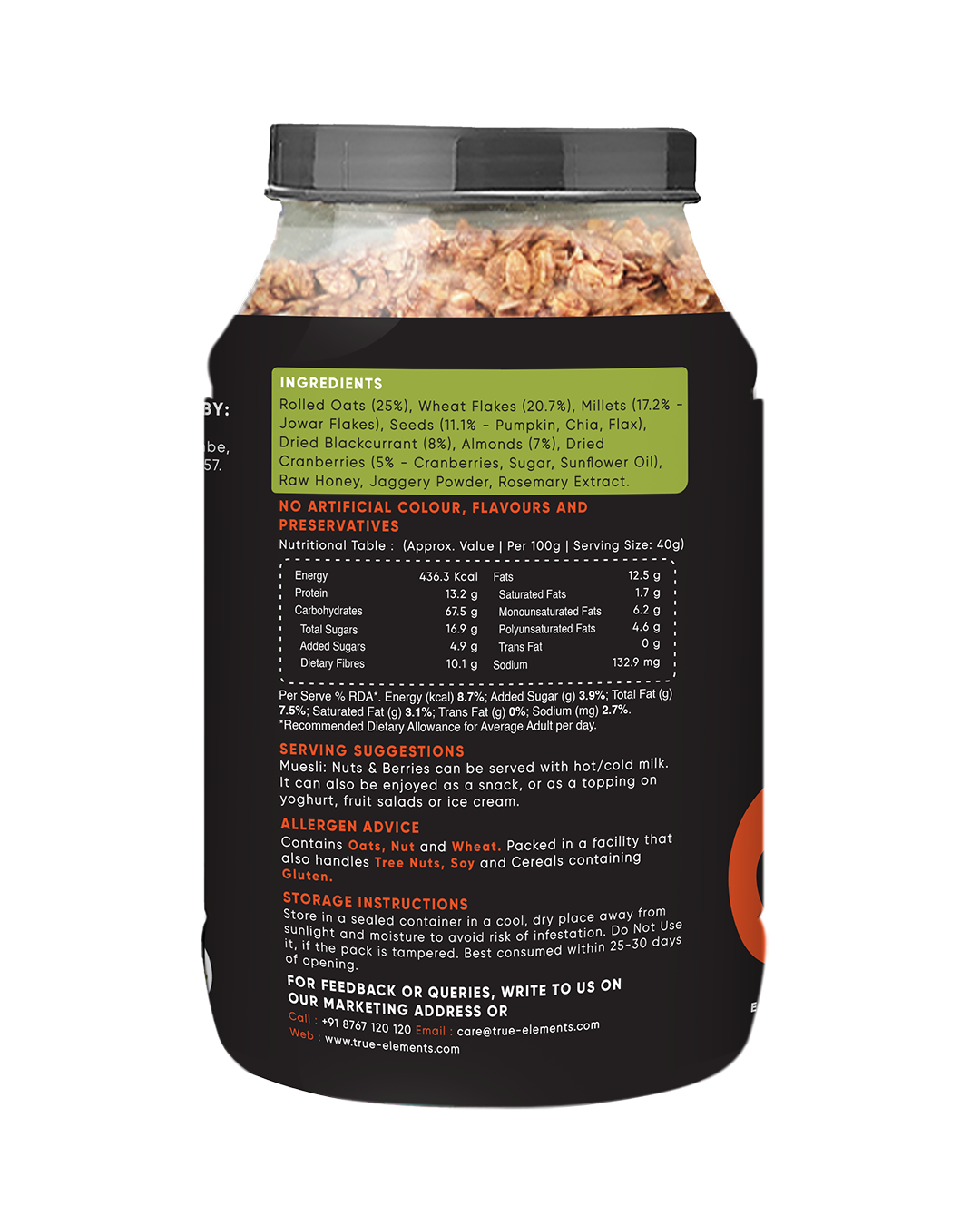 Crunchy Nuts And Berries Muesli 1kg - Fibre Rich