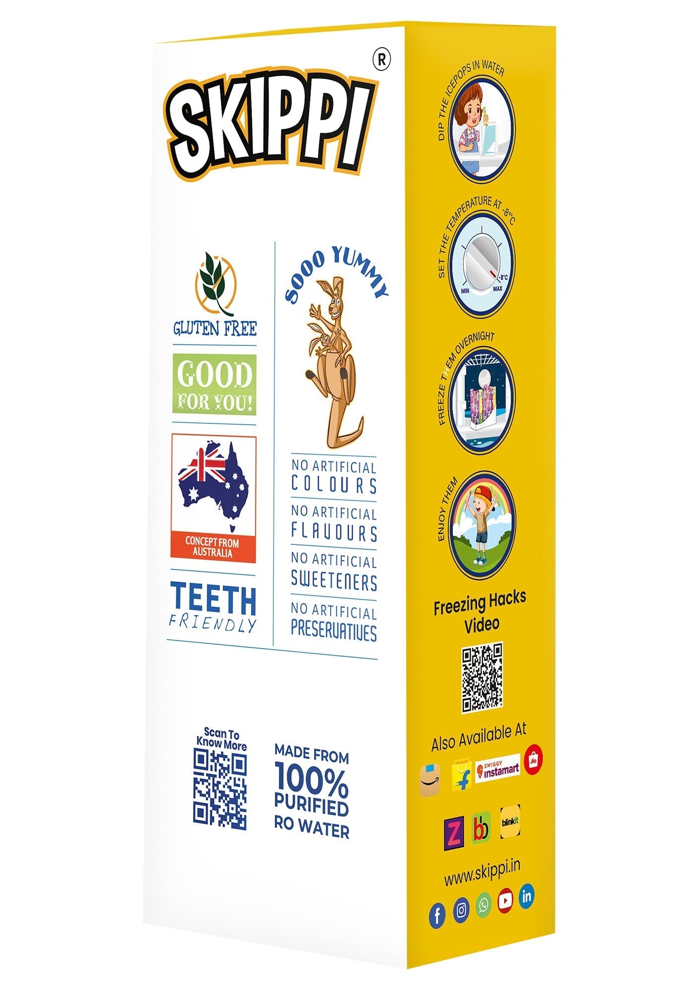 Skippi Mango Twist Flavor Ice Pop, Pack of 12