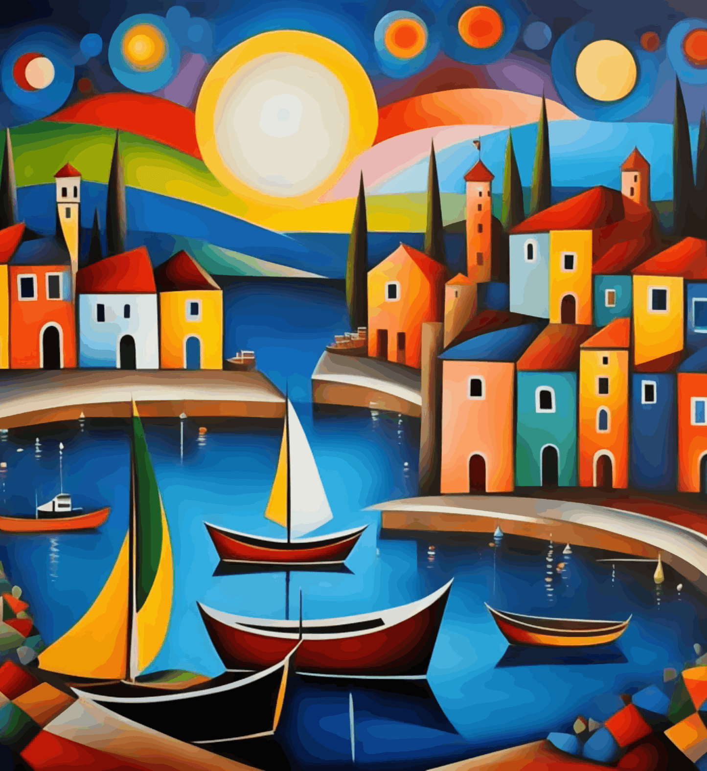 Coloring Village with Lake