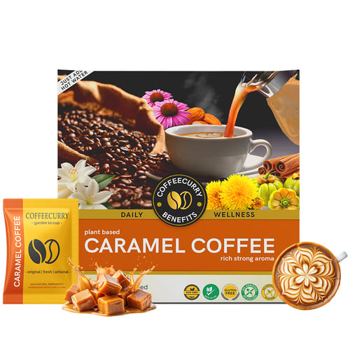 Caramel Instant Coffee Premix - Rich, Velvety Flavor- Freeze-Dried Coffee for Instant - Coffeecurry