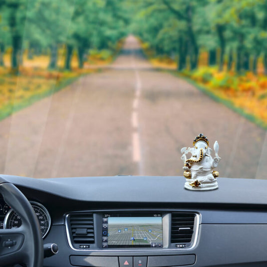 Svastika Four-Armed Ganesha Idol for Car Dashboard