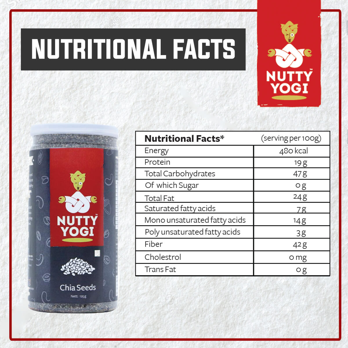 Nutty Yogi Chia Seeds Flour 250g