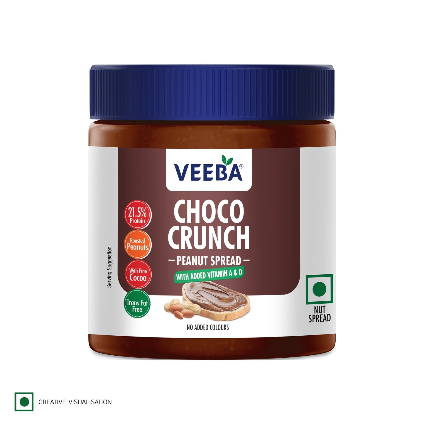 Veeba Choco Crunch Peanut Spread with added Vitamin A&D(340g)