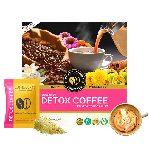Detox Coffee Premix - Best Detox Instant Coffee Premix for Liver Cleanse, Colon Detox, Stomach Cleanse & Detoxification - Coffeecurry