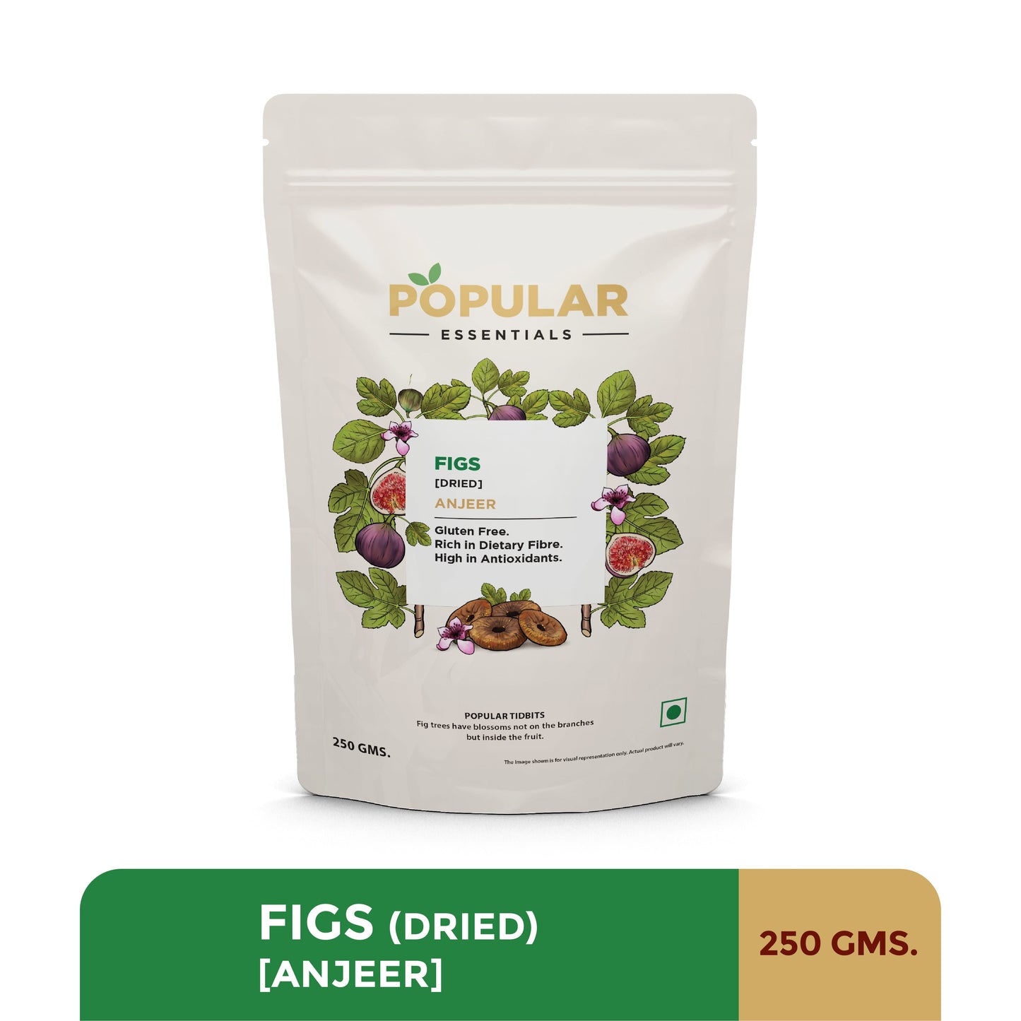Popular Essentials Dried Anjeer (Fig), 250 gm