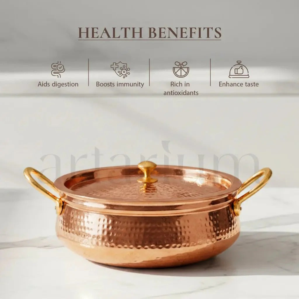 Artarium Copper Handi Traditional Ayurvedic Cooking Pot
