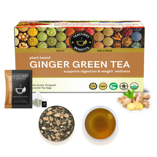 Ginger Green Tea - Helps with Metabolism, Indigestion, Sugar Levels