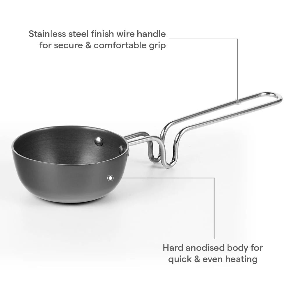 Borosil Hard Anodized Tadka Pan 11cm 300ml