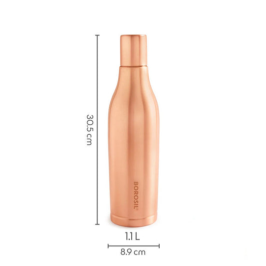 Borosil Gemini Plain Copper Bottle 1L