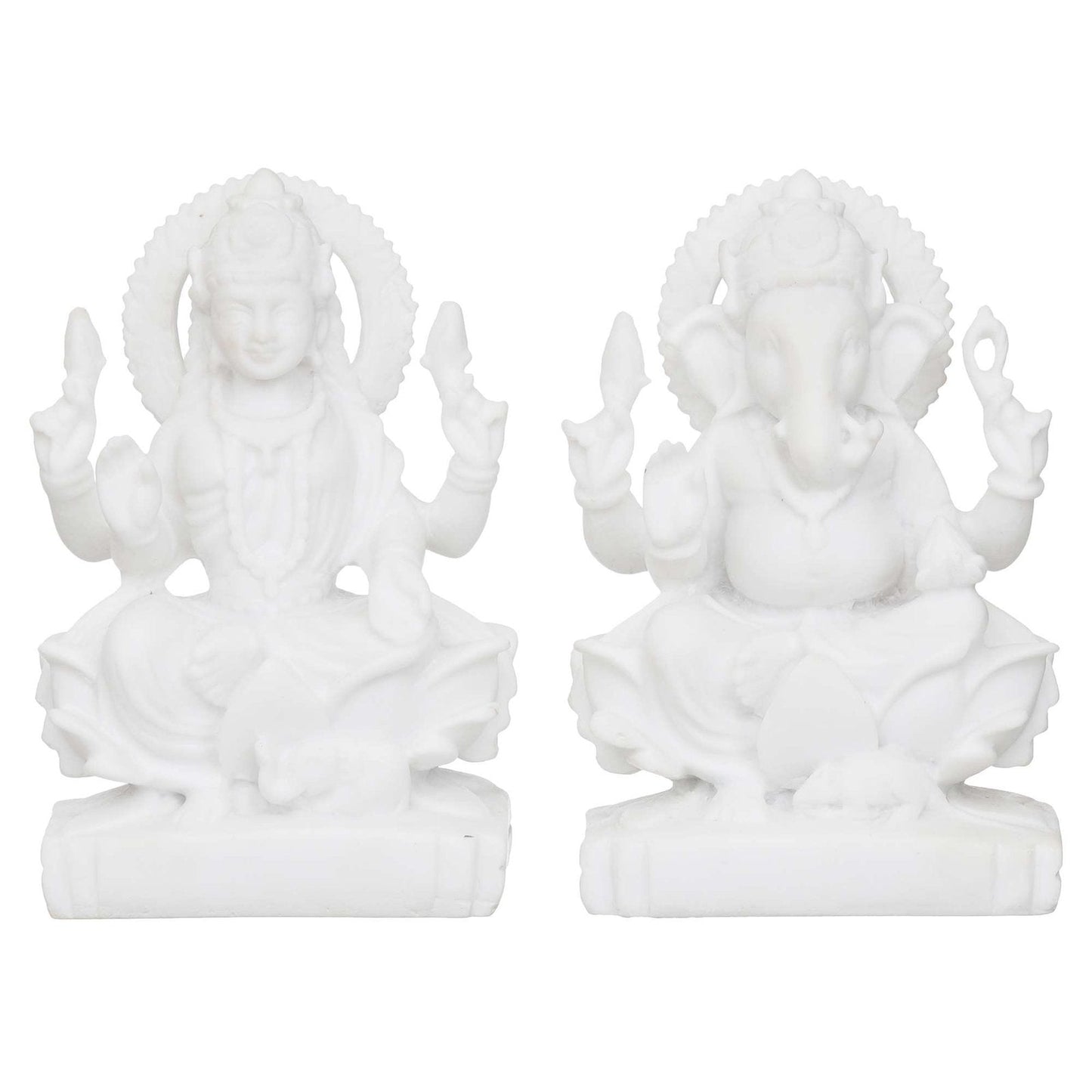 Laxmi Ganesha Idol Marble Murti For Puja Home Diwali Decoration Gifts