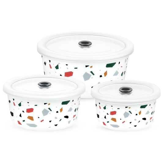 Borosil Larah Opalware Lupin Storage Bowls Set (1.2L+800ml+400ml)
